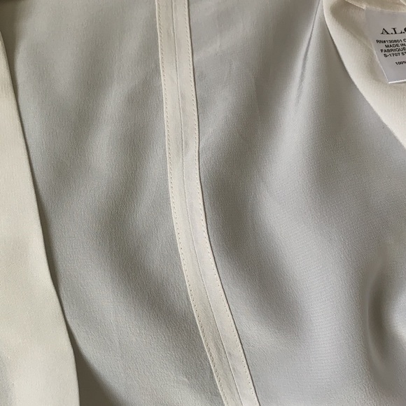 A.L.C. Sidra Smocked Crepe De Chine Silk Blouse - Picture 12 of 14